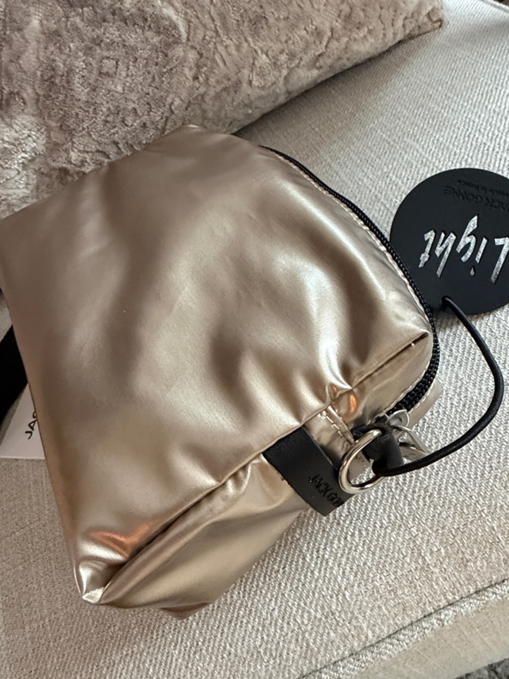 Jack Gomme Soft Metallic Crossbody Bag (soft gold/black) - Picture 8 of 13